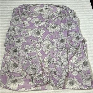 CAbi Purple Floral Blouse